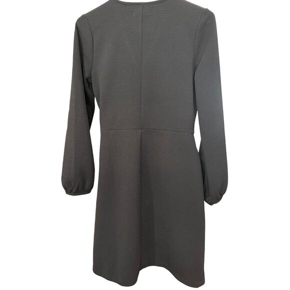 Madewell Black Faux Wrap Dress Women’s S RN#77388 V Neck Blouson Sleeve Midi EUC - Picture 4 of 7